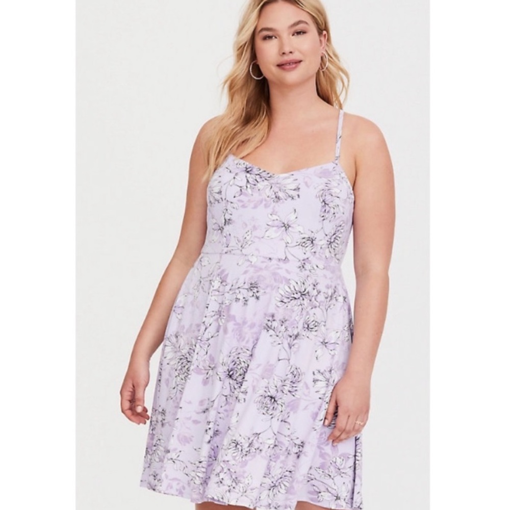 TORRID Lilac Floral Skater Dress